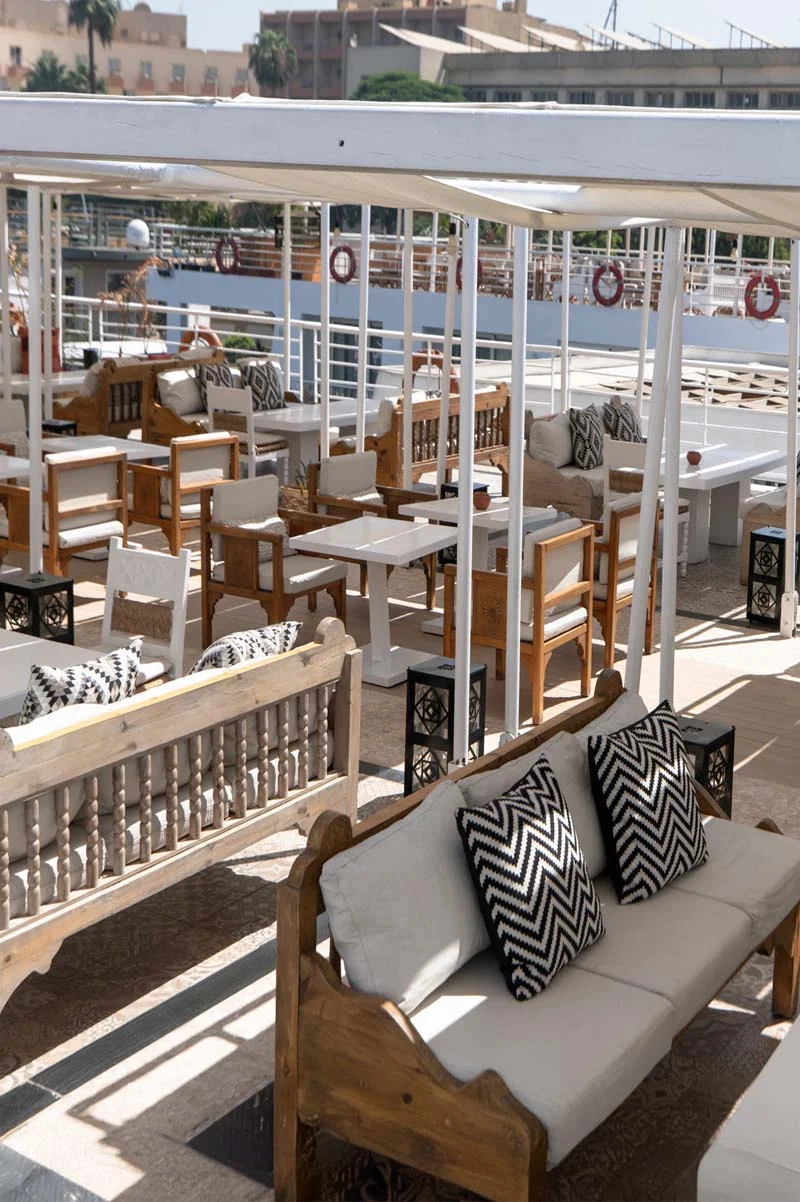 Sun deck of the Kahila Nile Cruise Nile cruise